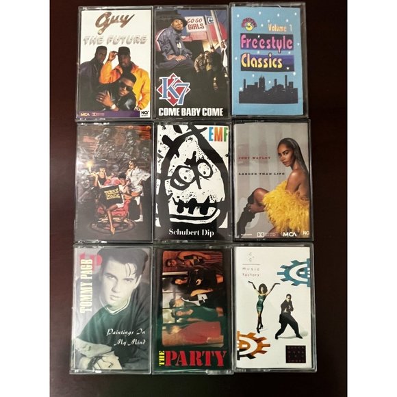 Vintage lot 9 1990s Cassette Tapes Dance Pop EMF C&C Watley Mix K7 - Picture 1 of 10